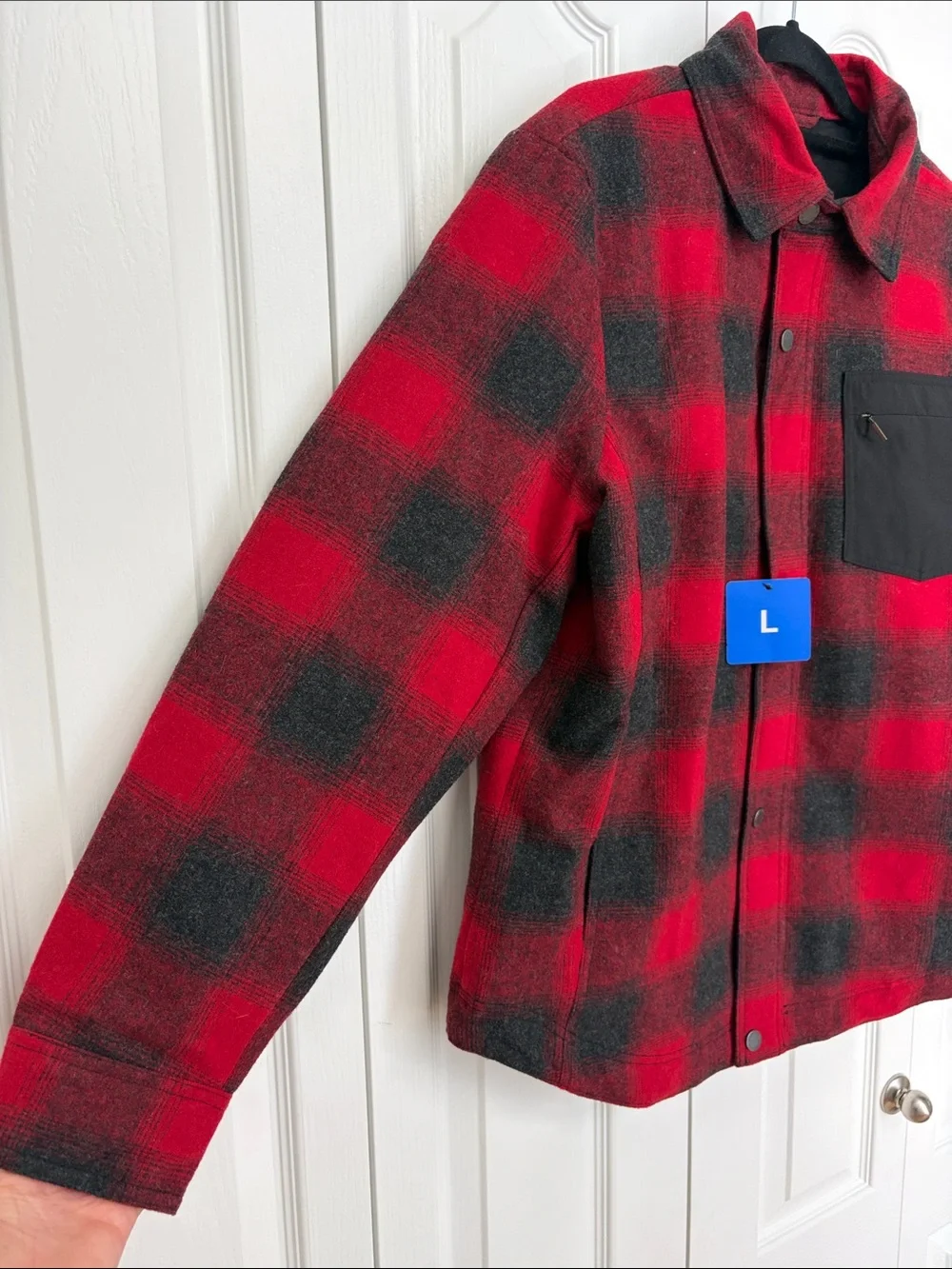 Pendleton Conway Mount Hood Red & Black Buffalo Check Plaid Jacket L NWOT